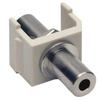 HUBBELL PREMISE WIRING SF35FFOW Snap Fit Keystone Stereo Jack,F/F
