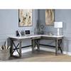 L-Shape Writing Desk with Lift Top, Full Extension Drawer, and Marble Table Top
