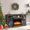 59''Fireplace TV Stand with 3-Sided Glass Electric Fireplace