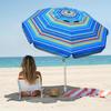 7ft Heavy Duty Beach Umbrella with Sand Anchor, UV 50+ Protection, Outdoor Sunshade, Carry Bag, Patio Garden, Pool Backyard
