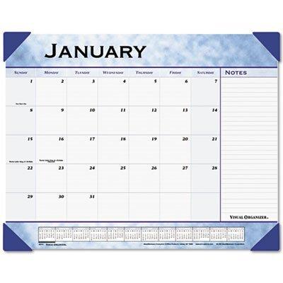 AT-A-GLANCE Visual Organizer Recycled Slate Blue Desk Pad, 22 x 17 Inches, Slate Blue, 2012 (89701)