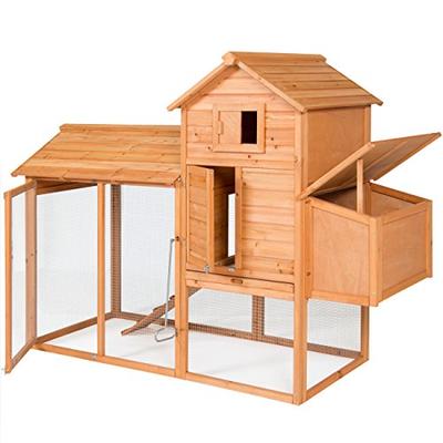 Best Choice Products 80in Outdoor Wooden Chicken Coop Hen House Poultry Cage w/Wire Fence for 4 Bird
