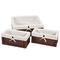 Household Essentials ML-7021 Set of Three Wicker Storage Baskets with Removable Liners | Paper Rope