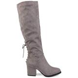 Brinley Co. Womens Knee-High Heeled Boot Grey, 5.5 Wide Calf US screenshot. Shoes directory of Clothing & Accessories.