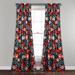 Poppy Garden Room Darkening Window Curtain Panels Navy 52X108 Set - Lush Decor 16T003937