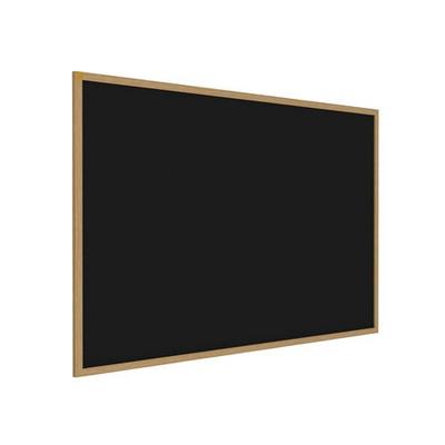 Ghent 2" x 3" Wood Frame, Oak Finish Recycled Rubber Bulletin Board, Black (WTR23-BK)