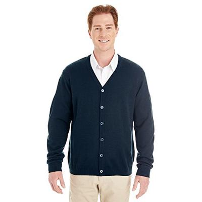 Harriton Mens Pilbloc V-Neck Button Cardigan Sweater (M425) -DARK NAVY -L