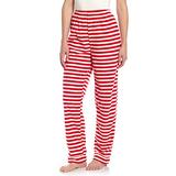 Women Fleece Sleep Pants Red & White Striped Large screenshot. Pajamas directory of Lingerie.