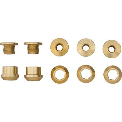 Wolf Tooth Components 1x 6mm Chainring Bolt: Gold Set of 5 Dual Hex Fittings