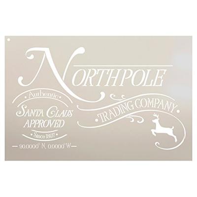 North Pole Trading Company Stencil by StudioR12 | Reusable Mylar Template | Use to Paint Wood Signs