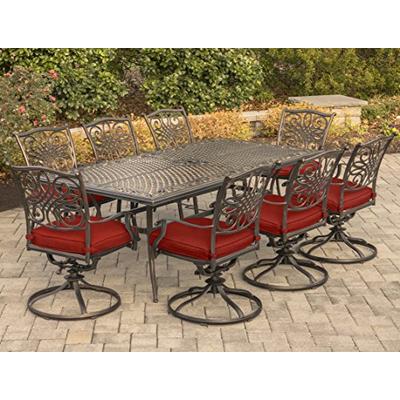 Hanover TRAD9PCSW8-RED Traditions 9-Piece Dining Set, Red
