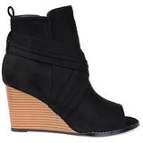 Brinley Co. Womens Wedge Bootie Black, 8 Regular US screenshot. Shoes directory of Clothing & Accessories.