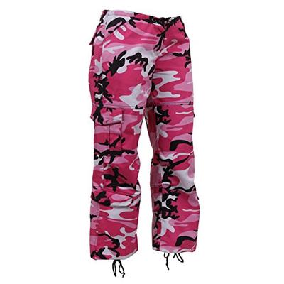 Rothco Womens Paratrooper Colored Camo Fatigues, Pink Camo, M