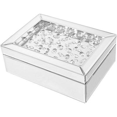 Elegant Decor Sparkle 10 in. Contemporary Crystal Jewelry Box in Clear
