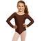 Leveret Girls Leotard Basic Long Sleeve Ballet Dance Brown Leotard Kids & Toddler Shirt Large (10-12