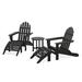 POLYWOOD® Classic Adirondack 5-Piece Casual Set Plastic in Black | Outdoor Furniture | Wayfair PWS106-1-BL