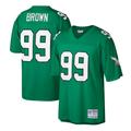 Men's Mitchell & Ness Jerome Brown Kelly Green Philadelphia Eagles Big Tall 1990 Retired Player Replica Jersey