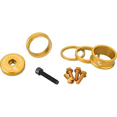 Wolf Tooth Components BlingKit: Headset Spacer Kit 3, 5,10, 15mm, Gold