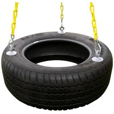 Eastern Jungle Gym Heavy-Duty 3-Chain Rubber Tire Swing Seat with Adjustable Coated Swing Chains - S