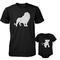 Funny Lion and Cub Matching Dad Shirt and Baby Bodysuit Cute Animal Graphic Outfit