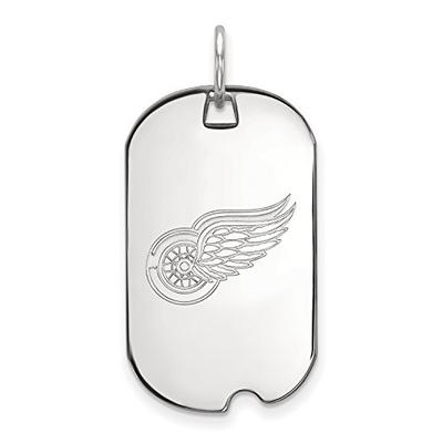 Sterling Silver NHL LogoArt Detroit Red Wings Small Dog Tag