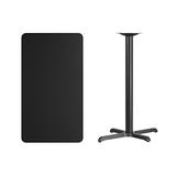 Flash Furniture 24'' x 42'' Rectangular Black Laminate Table Top with 22'' x 30'' Bar Height Table B screenshot. Desks directory of Office Furniture.