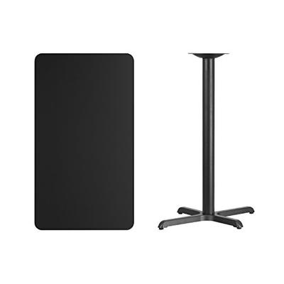 Flash Furniture 24'' x 42'' Rectangular Black Laminate Table Top with 22'' x 30'' Bar Height Table B