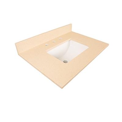 Bellaterra Home 7613-TOP-CM 30-Inch, Beige Quartz Counter Top with Rectangular Sink