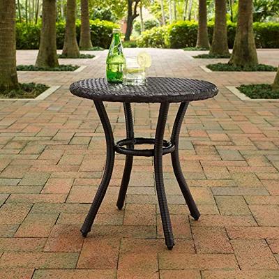 Crosley Furniture Palm Harbor Outdoor Wicker Round Side Table - Brown
