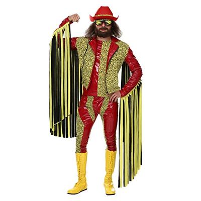 Randy Savage Macho Man Costume Adult WWE Costume Officially Licensed Randy Savage Costume Small Red