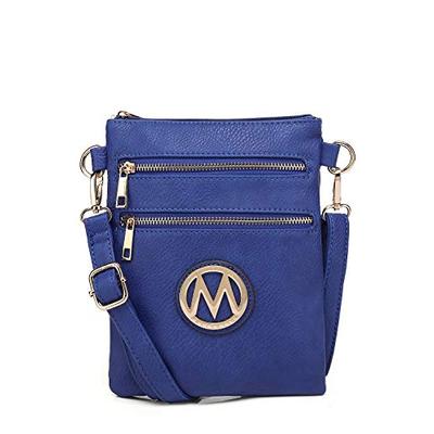MKF Collection Woman's Handbag Pocketbook, Crossbody Shoulder Messenger Purse, Multi Zipper