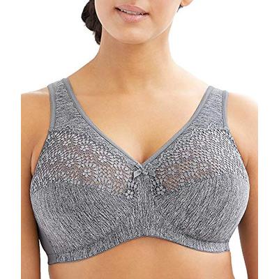 Glamorise Women's Full Figure MagicLift Moisture Control Wirefree Bra # 1064, GRY