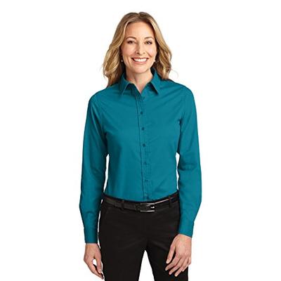 Port Authority Ladies Long Sleeve Easy Care Shirt. L608 Teal Green 3XL