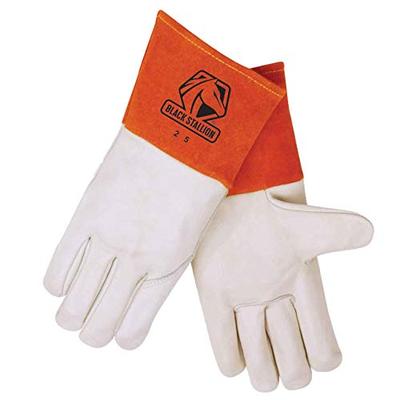 Black Stallion 25 Quality Grain Cowhide MIG Welding Gloves - Long Cuff - X-Large