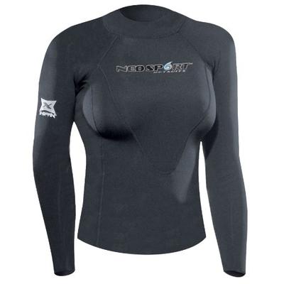 NeoSport Wetsuits Women's XSPAN Long Sleeve Shirt, Black, 6 - Diving, Snorkeling & Wakeboarding