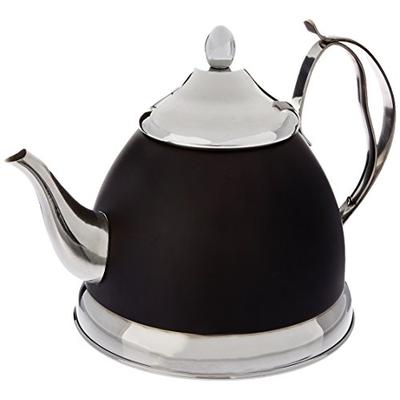 Evco International 77061 Nobili 2.0 Qt. Stainless Steel Tea Kettle with with Removable Infuser Baske