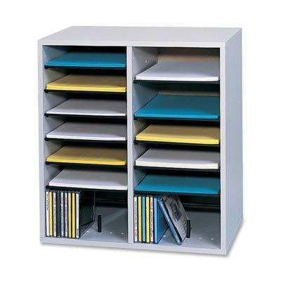 SAF9422GR - Safco 16 Compartments Adjustable Shelves Literature Organizer