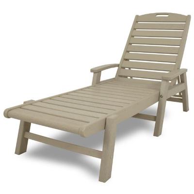 Trex Outdoor Furniture Yacht Club Stackable Chaise Lounger with Arms, Sand Castle