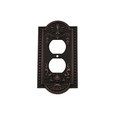 Nostalgic Warehouse 719644 Meadows Switch Plate with Outlet Timeless Bronze