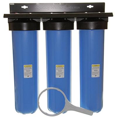 iSpring WGB32B 3-Stage Whole House Water Filtration System w/ 20-Inch Big Blue Sediment and Carbon B