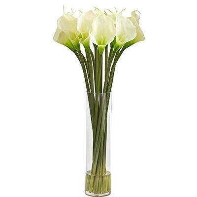 Nearly Natural 1588-WH 28" Calla Lilly Arrangement Artificial Plant White