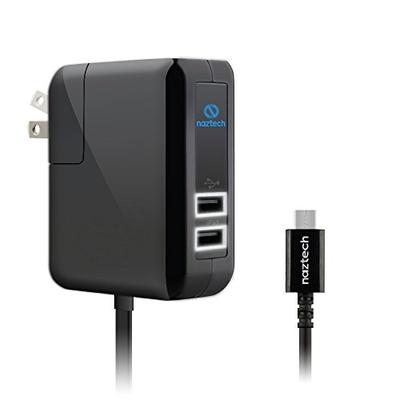 Naztech Powerhouse N422 TRiO Wall Charger, Wired Micro USB AC, 4800mA Charges 3 Devices Simultaneous