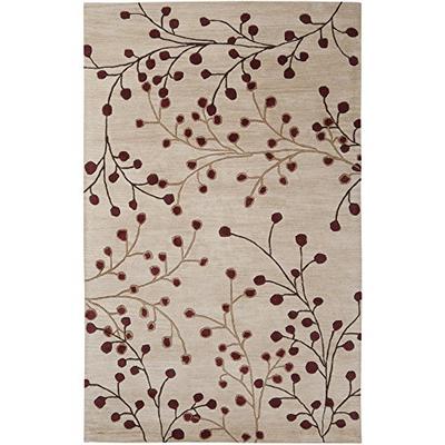 Surya Athena ATH-5053 Transitional Hand Tufted 100% Wool Dark Beige 5' x 8' Floral Area Rug