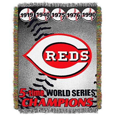 Officially Licensed MLB Cincinnati Reds Commemorative Woven Tapestry Throw Blanket, 48" x 60"