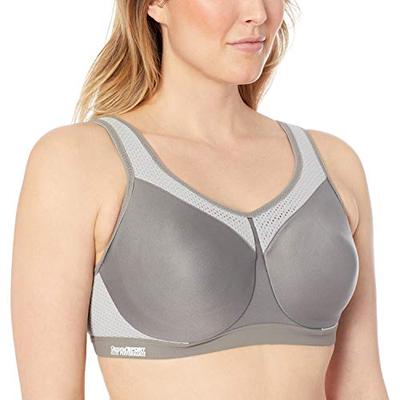 Glamorise Women's Plus Size Full Figure High Impact Wonderwire Sports Bra #9066, Gray, 46DD