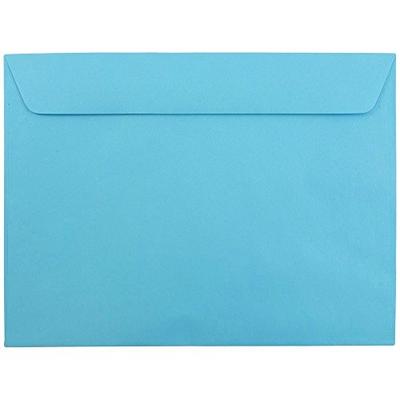 JAM PAPER 9 x 12 Booklet Colored Envelopes - Blue - Bulk 250/Box