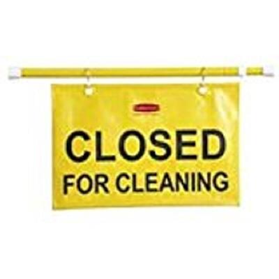 RUB9S1500YW - Sign, Safety, Closed for Cleaning, Extends 49-1/2, Yellow