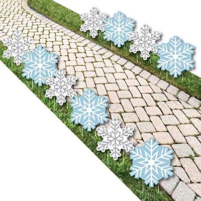 Winter Wonderland - Snowflake Lawn Decorations - Outdoor Snowflake Holiday Party & Winter Wedding Ya