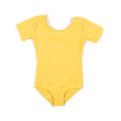Leveret Girls Leotard Yellow Short Sleeve Toddler (2-4)