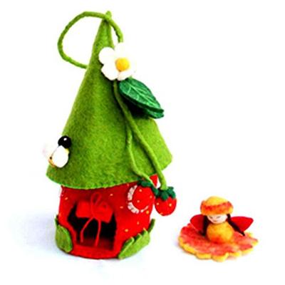 Global Groove Felted Strawberry Fairy House -